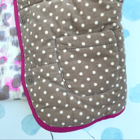 OshKosh Kids Pink Tan Cheetah & White Polka Dot Kids Reversible Corduroy Vest - Picture 2 of 7